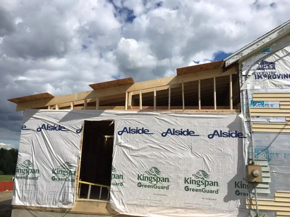 Construction site with Kingspan GreenGuard wrap